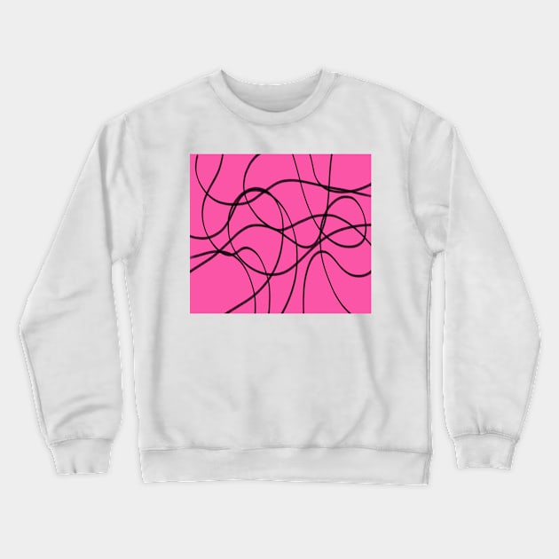 Black and Pink Ribbon Art Crewneck Sweatshirt by DanielleGensler